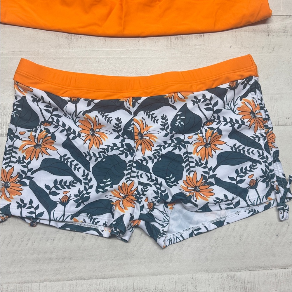 Blouson Double Up Tankini Top with boys shorts Two Piece Bathing Suits swimsuit - Picture 9 of 11